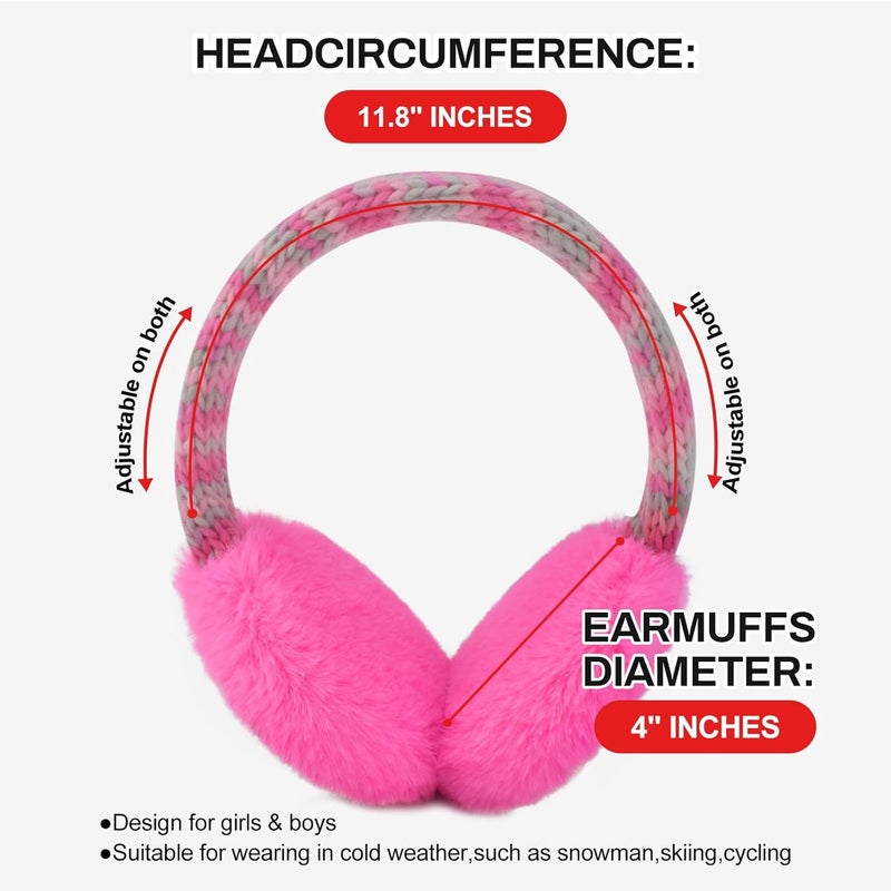 EDCYF Kids Knit EarMuffs Plush Warm Ear Muffs Winter Cold Weather Ear Warmer for Boys Girls - Image 3